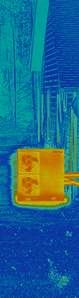 close thermal image of house and centrus unit