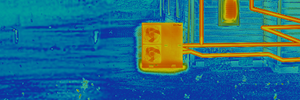 close thermal image of house and centrus unit