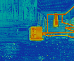 close thermal image of house and knight unit