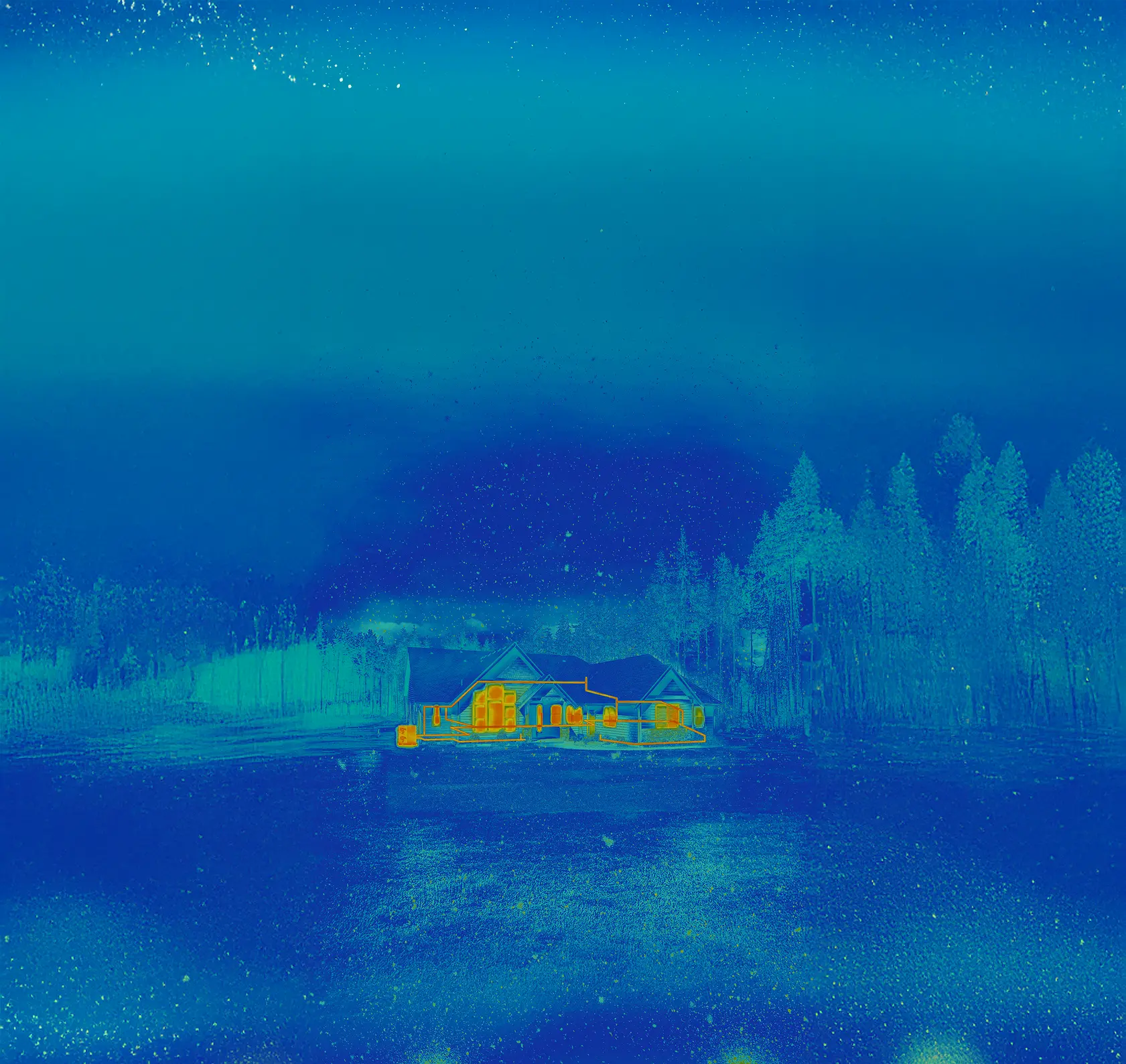 thermal image of house and centrus unit