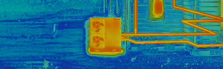 close thermal image of house and centrus unit