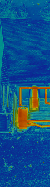 close thermal image of house and knight unit