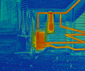 close thermal image of house and knight unit