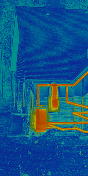 close thermal image of house and knight unit