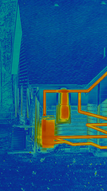 close thermal image of house and knight unit